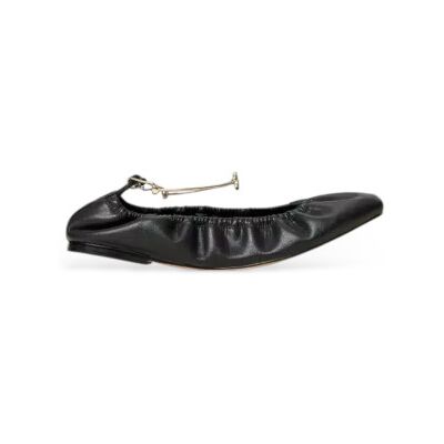 Twinset pour femme. 251TCP150 Ballerines en cuir avec lanière noire (36), Plat, Aucun, Casuel - Publicité Twinset pour femme. 251TCP150 Ballerines en cuir avec lanière noire (36), Plat, Aucun, Casuel - Publicité