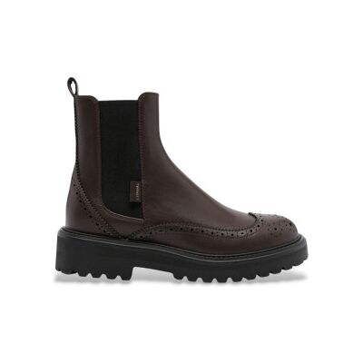 Twinset pour femme. 252TCP204 Bottines en cuir Tron marron (39), Plat, 1 à 3 cm, Aucun, Casuel - Publicité Twinset pour femme. 252TCP204 Bottines en cuir Tron marron (39), Plat, 1 à 3 cm, Aucun, Casuel - Publicité