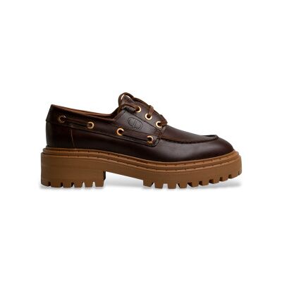 Twinset pour femme. 252TGT190 Stringata mocassins en cuir marron (38), Plat, Lacets, Casuel - Publicité Twinset pour femme. 252TGT190 Stringata mocassins en cuir marron (38), Plat, Lacets, Casuel - Publicité