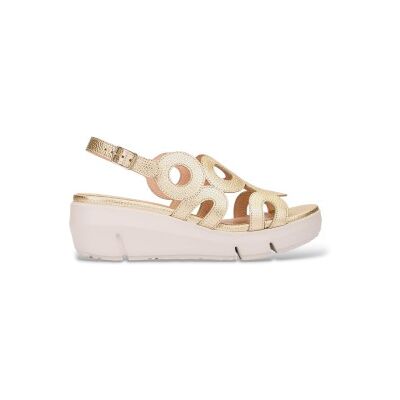 Wonders pour femme. D-8282 Sandales en cuir Golden Onda (37), Doré, 3 à 5 cm, Boucle, Casuel - Publicité Wonders pour femme. D-8282 Sandales en cuir Golden Onda (37), Doré, 3 à 5 cm, Boucle, Casuel - Publicité