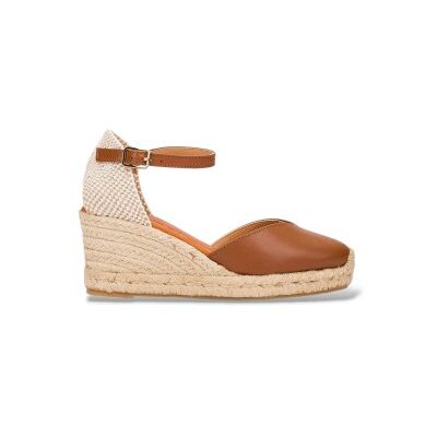 Wonders pour femme. YD-SI685 Espadrilles en cuir lisse marron (41), 5 à 8 cm, Boucle, Casuel - Publicité Wonders pour femme. YD-SI685 Espadrilles en cuir lisse marron (41), 5 à 8 cm, Boucle, Casuel - Publicité