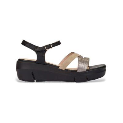 Wonders pour femme. D-8283_5455_12101 Sandales en cuir Flynn 83 marron, noir (41), 3 à 5 cm, Boucle, Casuel - Publicité Wonders pour femme. D-8283_5455_12101 Sandales en cuir Flynn 83 marron, noir (41), 3 à 5 cm, Boucle, Casuel - Publicité