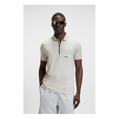 Boss pour homme. 50544002 Polo gris Urban Tech (M), Casuel, Sport, Coton, Tennis/Padel, Manche courte - Publicité Boss pour homme. 50544002 Polo gris Urban Tech (M), Casuel, Sport, Coton, Tennis/Padel, Manche courte - Publicité