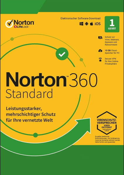 Symantec Norton 360 Standard 1 PC / 1 an 10 GB - Aucun abonnement