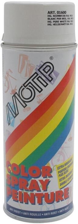 Bombe peinture glycero blanc brillant Motip 400ml