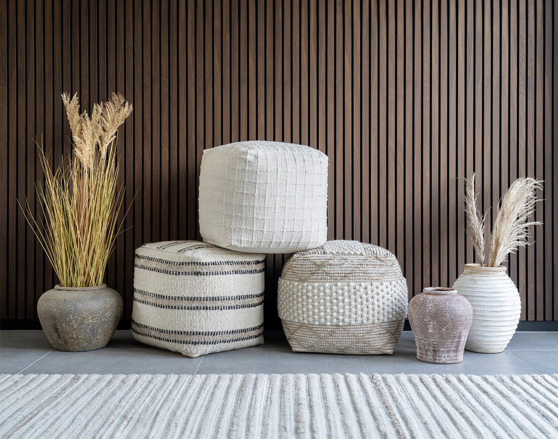 Lisa Design Pereira pouf en tissu Beige