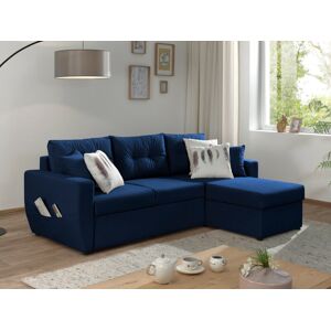 Best Mobilier Astoria canape d'angle reversible convertible avec coffre style contemporain4 places Bleu marine