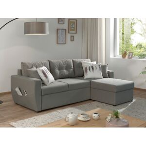 Best Mobilier Astoria canape d'angle reversible convertible avec coffre style contemporain4 places Gris clair