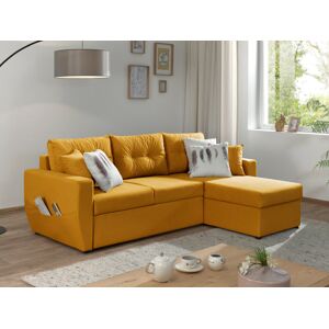 Best Mobilier Astoria canape d'angle reversible convertible avec coffre style contemporain4 places Jaune