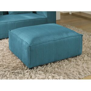 Lisa Design Stella pouf en velours côtelé style contemporain Bleu canard