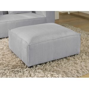 Lisa Design Stella pouf en velours côtelé style contemporain Gris clair