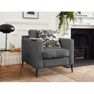 Lisa Design Calliope fauteuil en tissu pieds métal Gris foncé