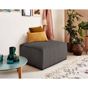 BestMobilier Topaze pouf en velours côtelé Gris