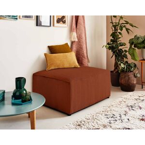 BestMobilier Topaze pouf en velours côtelé Terracotta