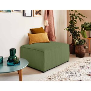 BestMobilier Topaze pouf en velours côtelé Vert sauge