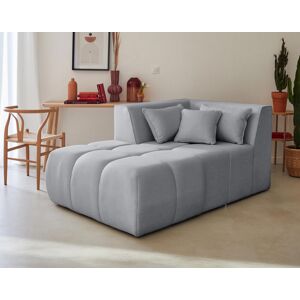 Lisa Design Caracas module d'assise méridienne gauche en tissu Gris