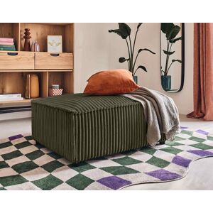 Lisa Design Stella pouf en velours côtelé grosses côtes Vert