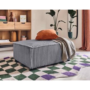 Lisa Design Stella pouf en velours côtelé grosses côtes Gris