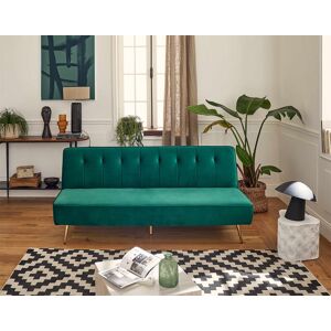 BestMobilier Bombai canapé convertible clic-clac 2 places velours Vert