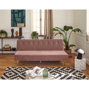 BestMobilier Bombai canapé convertible clic-clac 2 places velours Rose