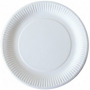 CSJ EMBALLAGES 100 assiettes a dessert jetables plates rondes blanches carton 18 cm