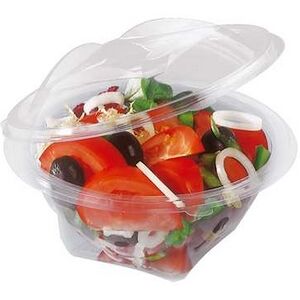 CSJ EMBALLAGES 50 bols salade jetables avec couvercle dechirable en plastique 750 ml