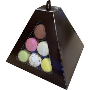 CSJ EMBALLAGES Etuis Pyramide support 24 macarons couleur chocolat