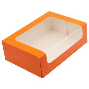 CSJ EMBALLAGES Boîte orange pour 12 / 16 macarons en carton