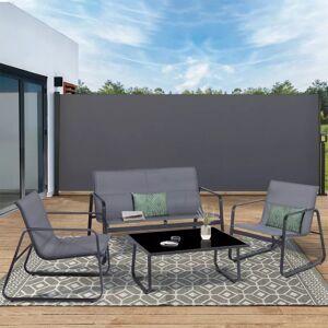 IDMarket Paravent rétractable extérieur 180 x 500 cm gris anthracite