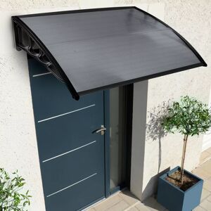 IDMarket Auvent de porte marquise en polycarbonate noire 80 x 120 cm