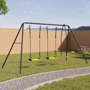 IDMarket Balançoire 3 portiques pour jardin ou extérieur