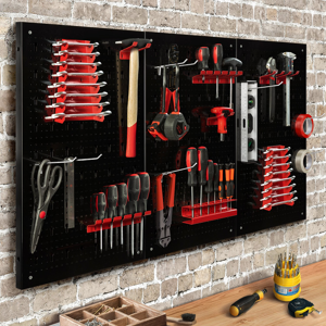 IDMarket Panneau porte-outils mural 120 cm