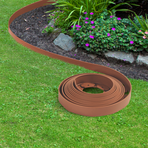 IDMarket Bordure de jardin flexible marron terracotta à planter - Publicité