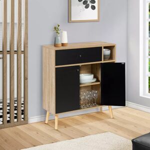 IDMarket Meuble de rangement scandinave noir et bois