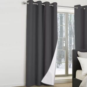 IDMarket Rideaux thermiques gris anthracite