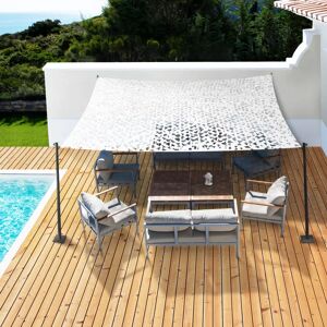 IDMarket Voile d'ombrage camouflage 4x6 m blanc