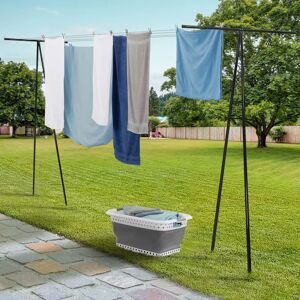 IDMarket Étendoir a linge exterieur en metal 35m de fil