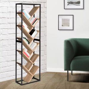 IDMarket Bibliotheque arbre style industriel bois et metal 10 niveaux