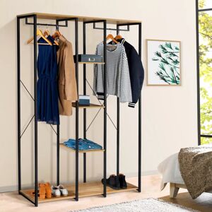 IDMarket Dressing industriel 120 cm metal noir et bois