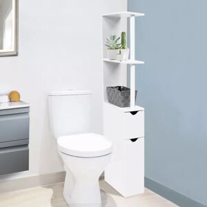 IDMarket Meuble de toilette blanc avec étagères