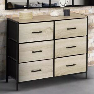 IDMarket Commode 6 tiroirs en tissu industrielle