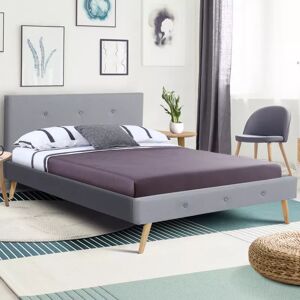 IDMarket Lit style scandinave 160x200 cm gris clair