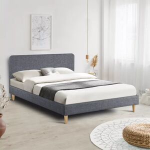 IDMarket Lit scandinave 140x190 cm gris