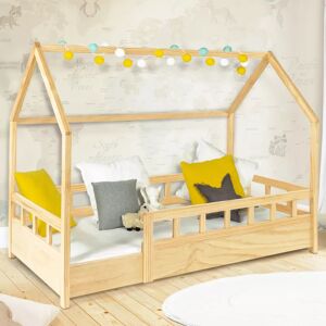 IDMarket Lit cabane enfant en bois 80 x 160 cm