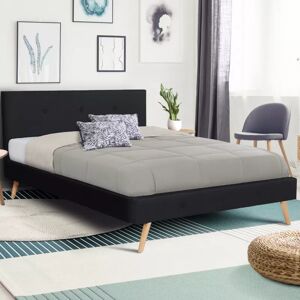 IDMarket Lit style scandinave 140 x 190 cm noir