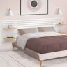 IDMarket Tête de lit en lattes bois blanc étagères façon hêtre 240 cm
