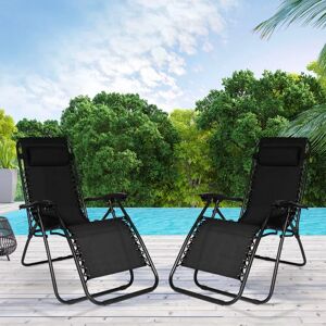 IDMarket Fauteuils RELAX grand confort noir