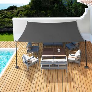 IDMarket Toile ombrage carre haute densite gris 4x4 m