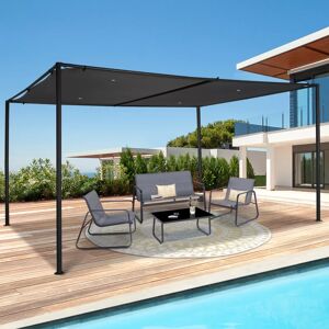 IDMarket Pergola SAN JOSE 3x4 M tonnelle de jardin toile grise tente de reception