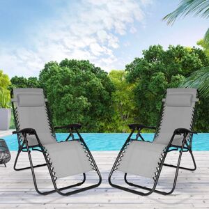 IDMarket Fauteuils RELAX grand confort gris anthracite